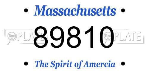 89810 Massachusetts License Plate