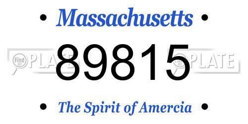 89815 Massachusetts License Plate