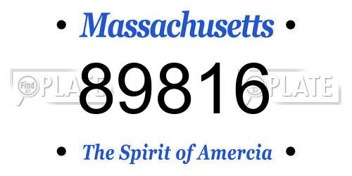 89816 Massachusetts License Plate