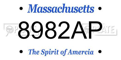 8982AP Massachusetts License Plate