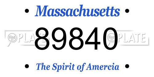 89840 Massachusetts License Plate