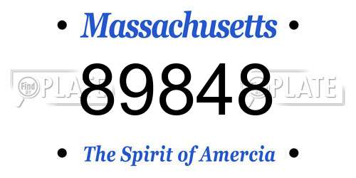 89848 Massachusetts License Plate