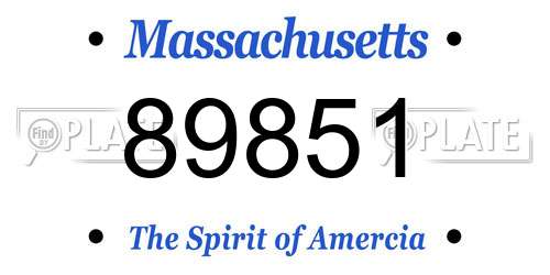 89851 Massachusetts License Plate