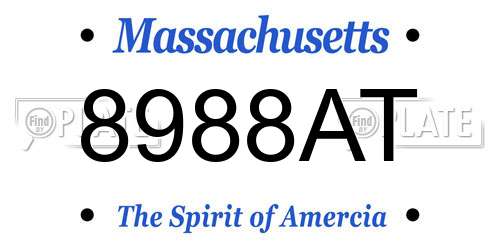8988AT Massachusetts License Plate