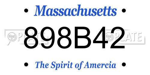 898B42 Massachusetts License Plate