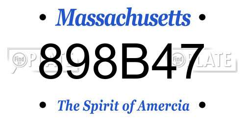 898B47 Massachusetts License Plate