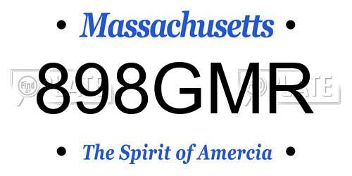 898GMR Massachusetts License Plate