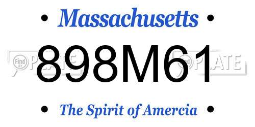 898M61 Massachusetts License Plate