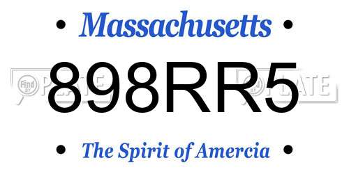 898RR5 Massachusetts License Plate