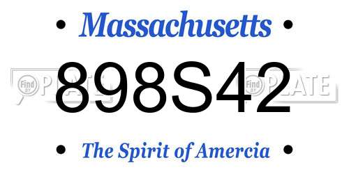898S42 Massachusetts License Plate