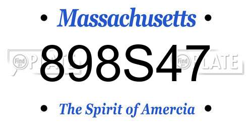 898S47 Massachusetts License Plate