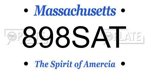 898SAT Massachusetts License Plate