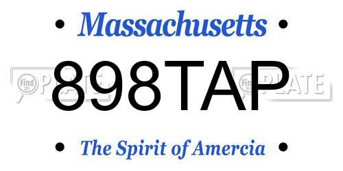 898TAP Massachusetts License Plate