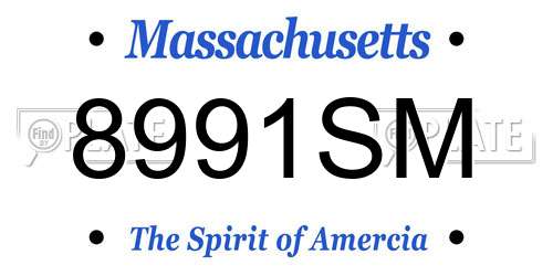 8991SM Massachusetts License Plate
