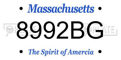 8992BG Massachusetts License Plate