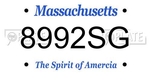8992SG Massachusetts License Plate