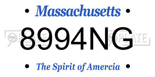8994NG Massachusetts License Plate