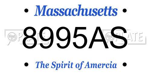 8995AS Massachusetts License Plate
