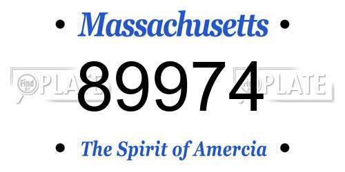 89974 Massachusetts License Plate