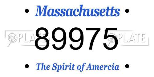 89975 Massachusetts License Plate