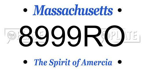 8999RO Massachusetts License Plate