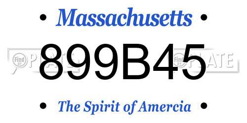 899B45 Massachusetts License Plate