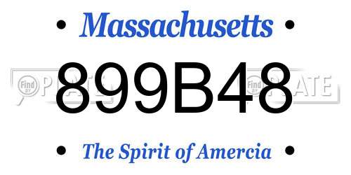 899B48 Massachusetts License Plate