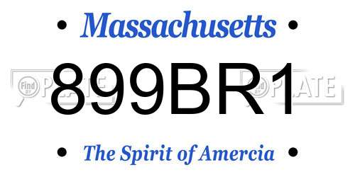 899BR1 Massachusetts License Plate