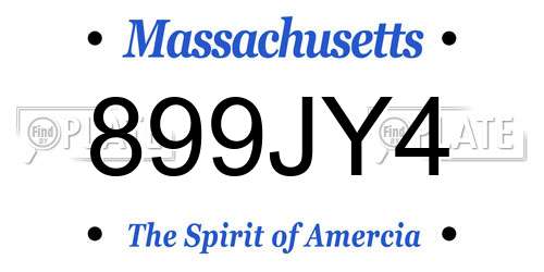 899JY4 Massachusetts License Plate