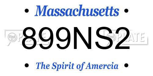 899NS2 Massachusetts License Plate