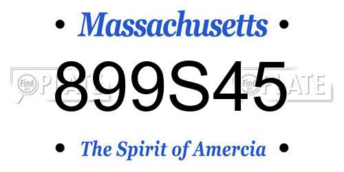899S45 Massachusetts License Plate