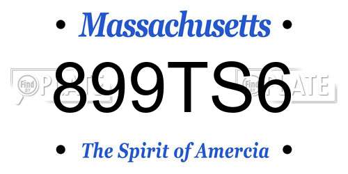 899TS6 Massachusetts License Plate