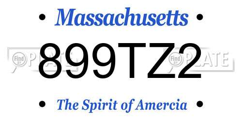 899TZ2 Massachusetts License Plate