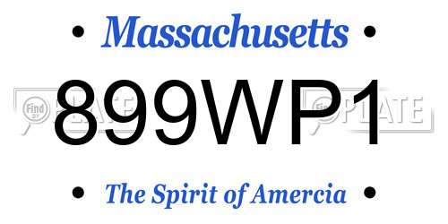 899WP1 Massachusetts License Plate