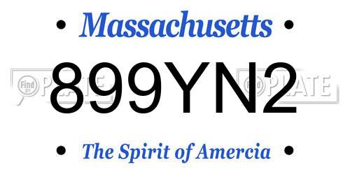 899YN2 Massachusetts License Plate