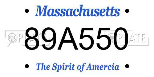 89A550 Massachusetts License Plate