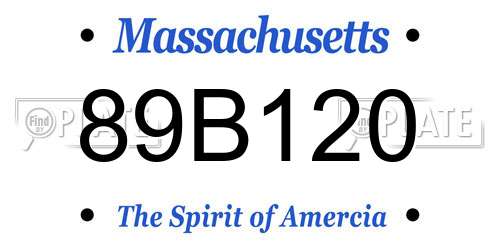 89B120 Massachusetts License Plate