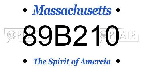 89B210 Massachusetts License Plate
