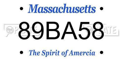 89BA58 Massachusetts License Plate