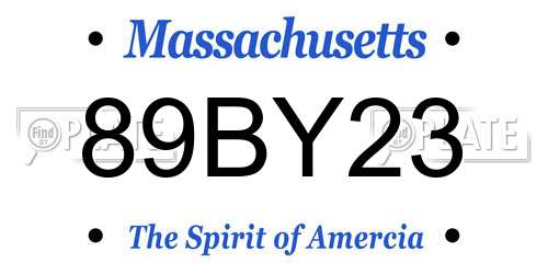 89BY23 Massachusetts License Plate