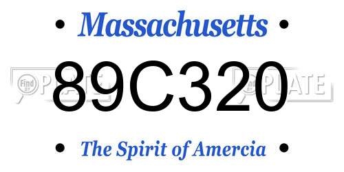 89C320 Massachusetts License Plate