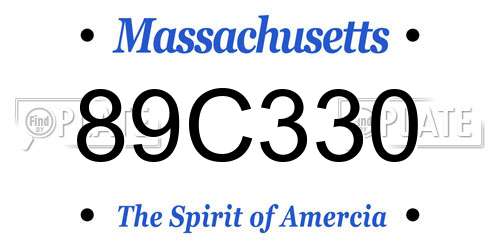 89C330 Massachusetts License Plate