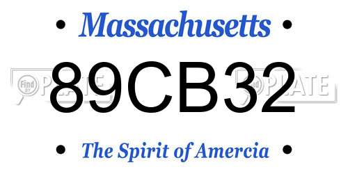 89CB32 Massachusetts License Plate