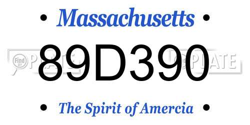 89D390 Massachusetts License Plate