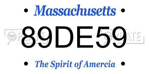 89DE59 Massachusetts License Plate