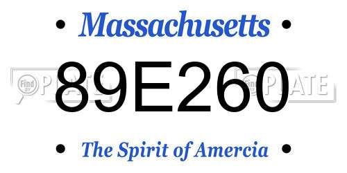 89E260 Massachusetts License Plate