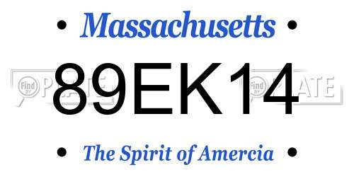 89EK14 Massachusetts License Plate