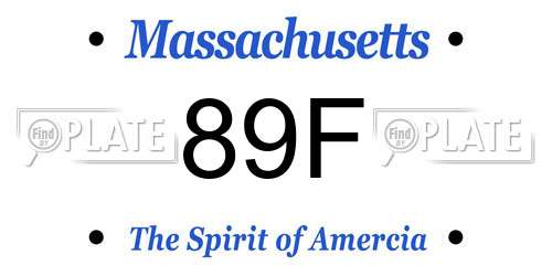 89F Massachusetts License Plate