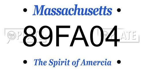 89FA04 Massachusetts License Plate