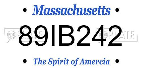 89IB242 Massachusetts License Plate